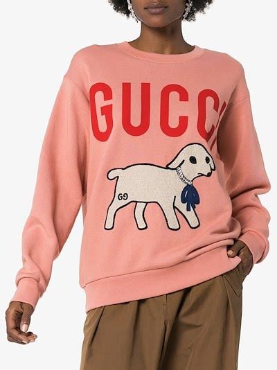 gucci sweater under fire|Gucci lamb print sweater.